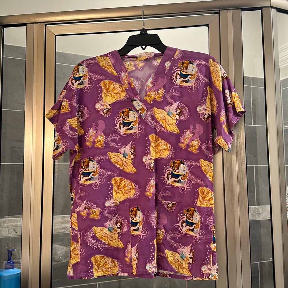 Beauty and the Beast Scrub Top